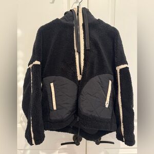 JoyLab Black Fleece Jacket with Cream Details